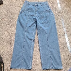 Stylish Blue Wide-Leg Jeans